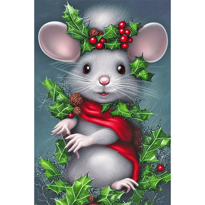 Christmas Mouse - Full Round Drill Diamond Painting 40*60CM