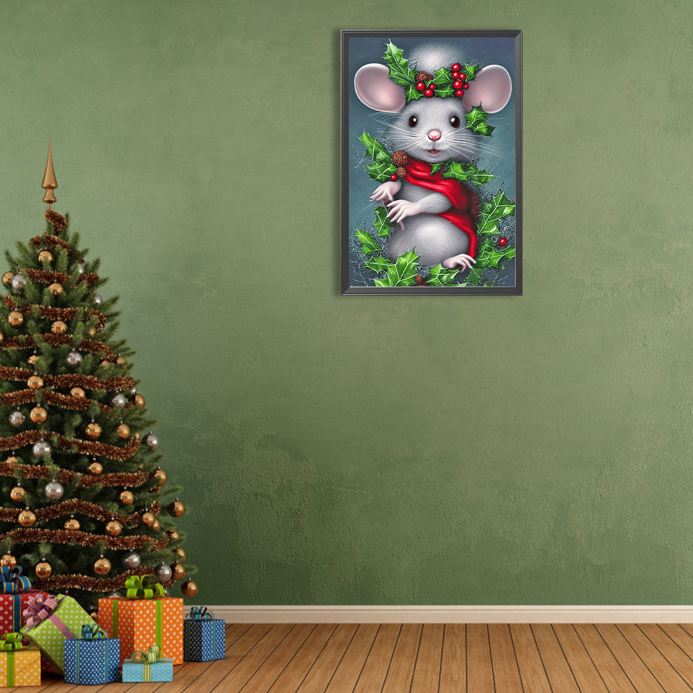 Christmas Mouse - Full Round Drill Diamond Painting 40*60CM