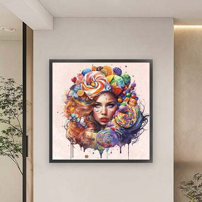 Candy Girl - 11CT Stamped Cross Stitch 60*60CM