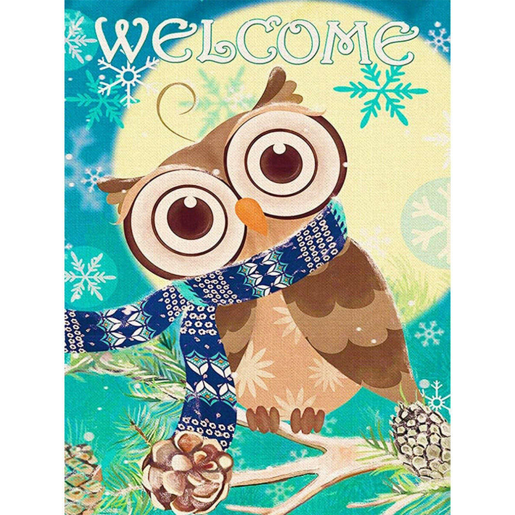 Owl - Full Round Drill Diamond Painting 30*40CM