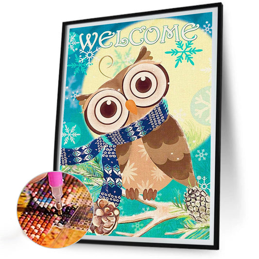 Owl - Full Round Drill Diamond Painting 30*40CM