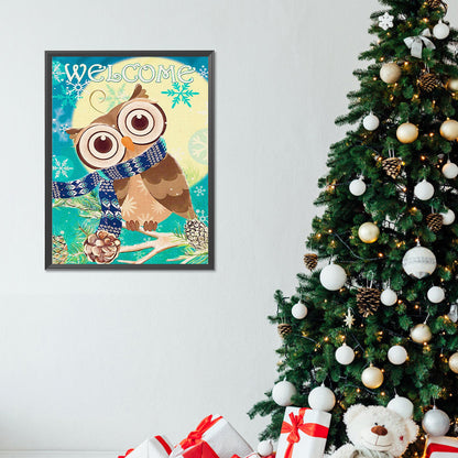 Owl - Full Round Drill Diamond Painting 30*40CM