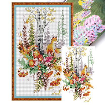 Autumn Forest Elf - 14CT Stamped Cross Stitch 22*34CM(Joy Sunday)