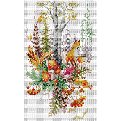 Autumn Forest Elf - 14CT Stamped Cross Stitch 22*34CM(Joy Sunday)