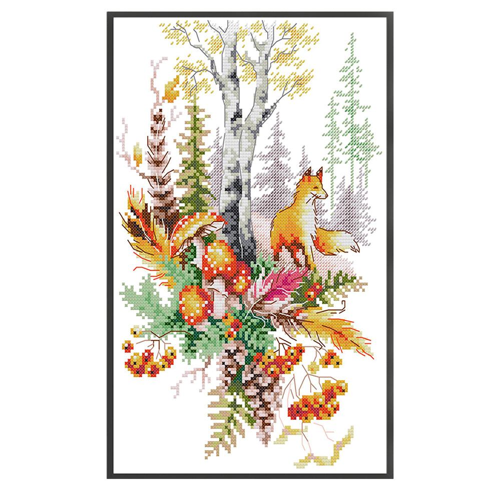 Autumn Forest Elf - 14CT Stamped Cross Stitch 22*34CM(Joy Sunday)