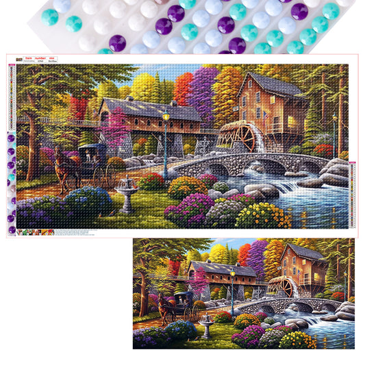 Rural Scenery - Full Round Drill Diamond Painting 105*55CM