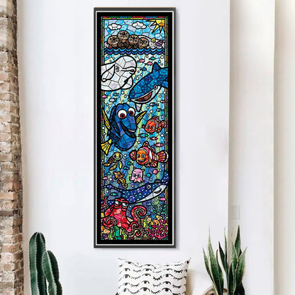 Glass Painting-Finding Nemo - 11CT Stamped Cross Stitch 30*90CM