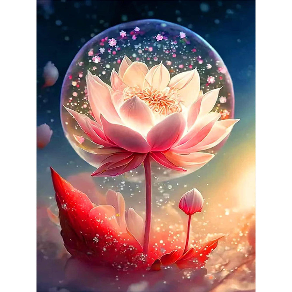 Crystal Lotus - Full Round Drill Diamond Painting 30*40CM