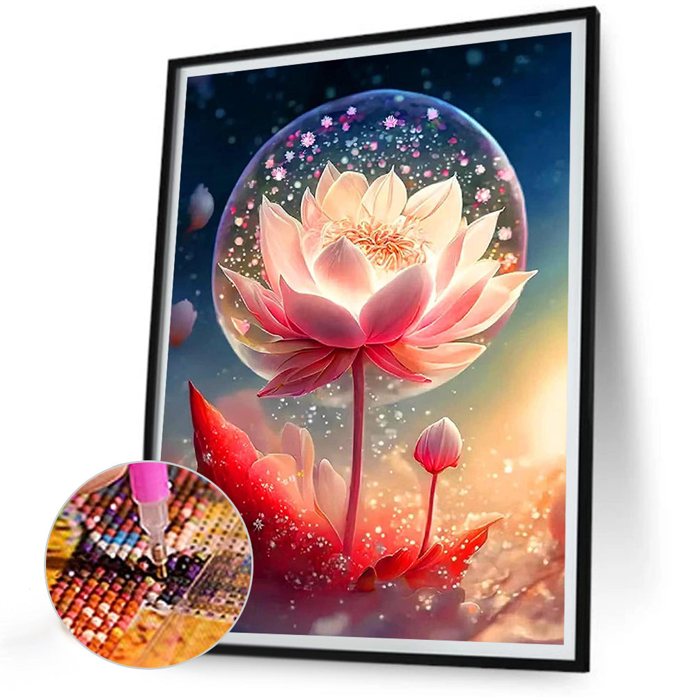 Crystal Lotus - Full Round Drill Diamond Painting 30*40CM