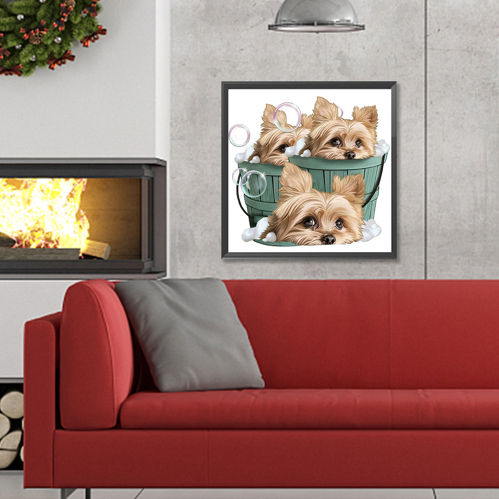 Cute Puppy - Full Round Drill Diamond Painting 30*30CM
