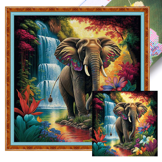 Elephant - 11CT Stamped Cross Stitch 50*50CM