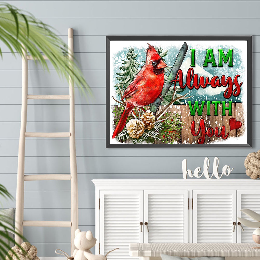 Cardinal On Branch - Full Round Drill Diamond Painting 40*30CM