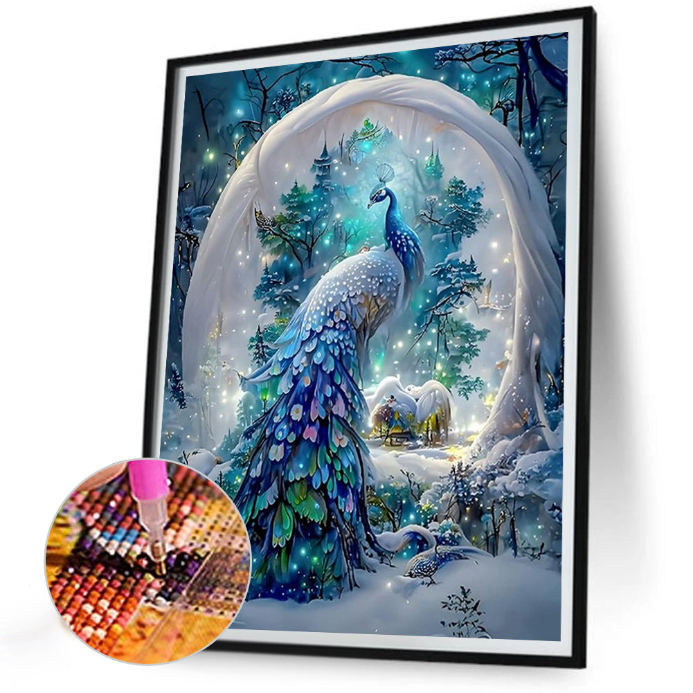Peacock - Full Round Drill Diamond Painting 30*40CM