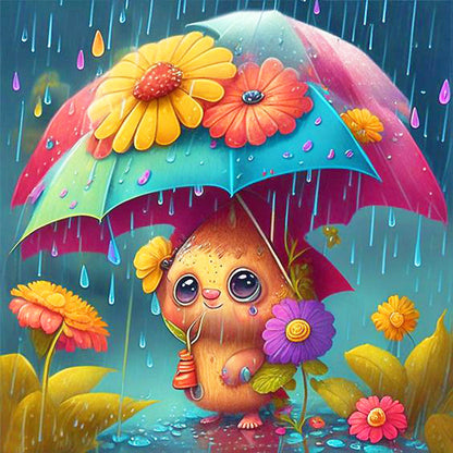Umbrella Animal Mole - Full Round Drill Diamond Painting 30*30CM