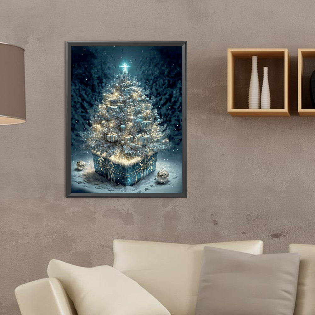 Christmas Tree In The Snow - Full Round Drill Diamond Painting 30*40CM