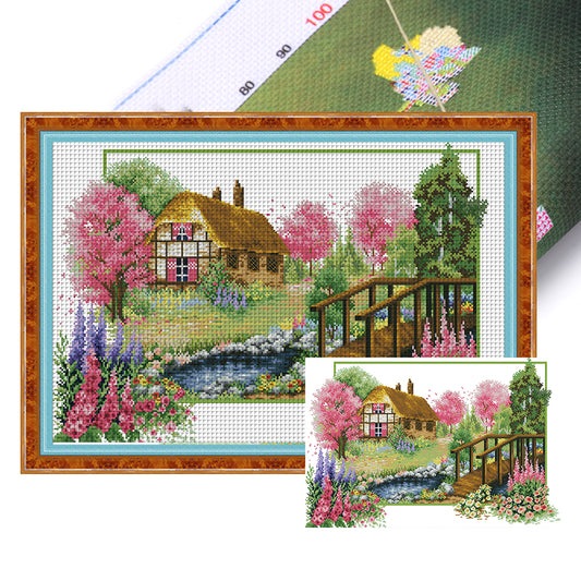 Four Seasons Of Spring - 14CT Stamped Cross Stitch 55*38CM(Joy Sunday)