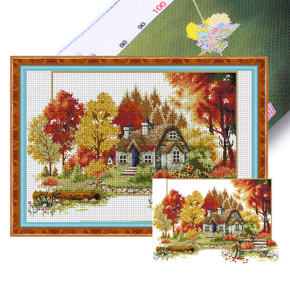 Four Seasons Of Autumn - 14CT Stamped Cross Stitch 56*38CM(Joy Sunday)