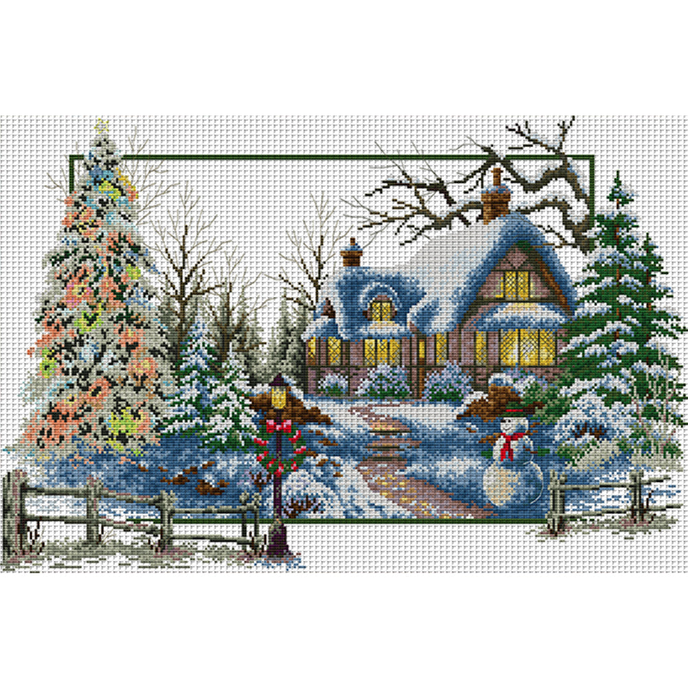 Four Seasons Winter - 14CT Stamped Cross Stitch 59*40CM(Joy Sunday)