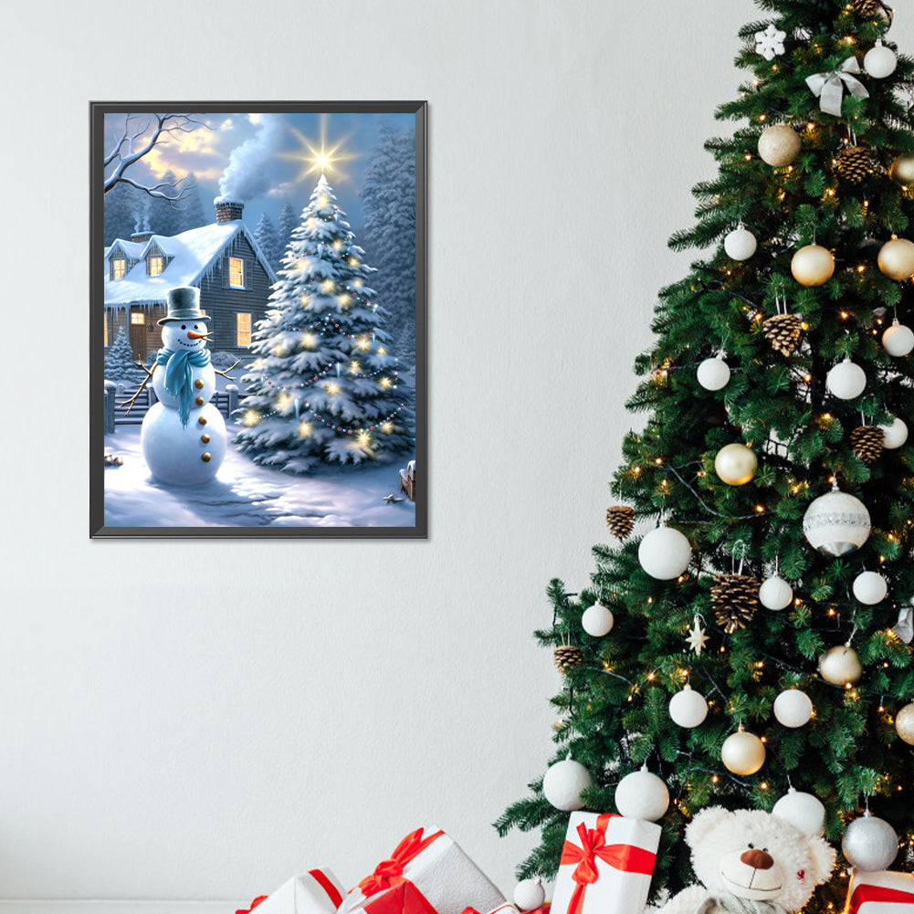 Christmas Winter Snowman - Full Round Drill Diamond Painting 30*40CM