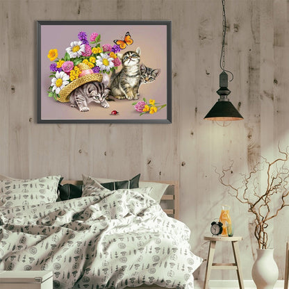Three Kittens - Full Round Drill Diamond Painting 40*30CM