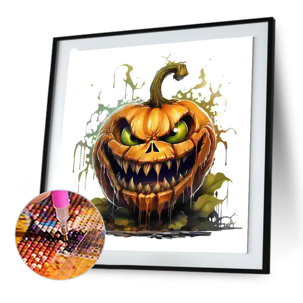 Halloween Pumpkin - Full Round Drill Diamond Painting 30*30CM