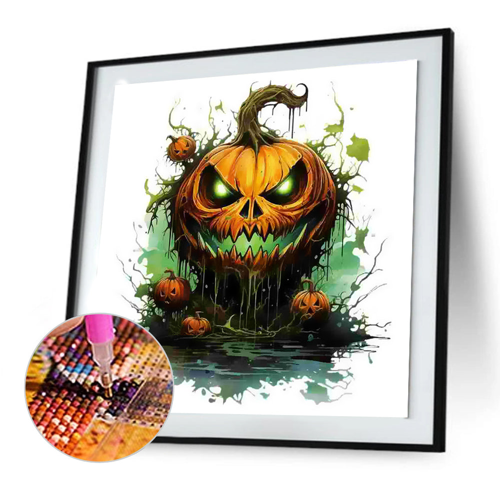 Halloween Pumpkin - Full Round Drill Diamond Painting 30*30CM