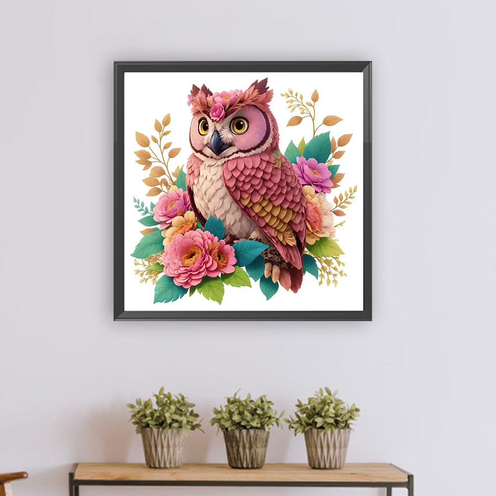 Owl - Full Round Drill Diamond Painting 30*30CM