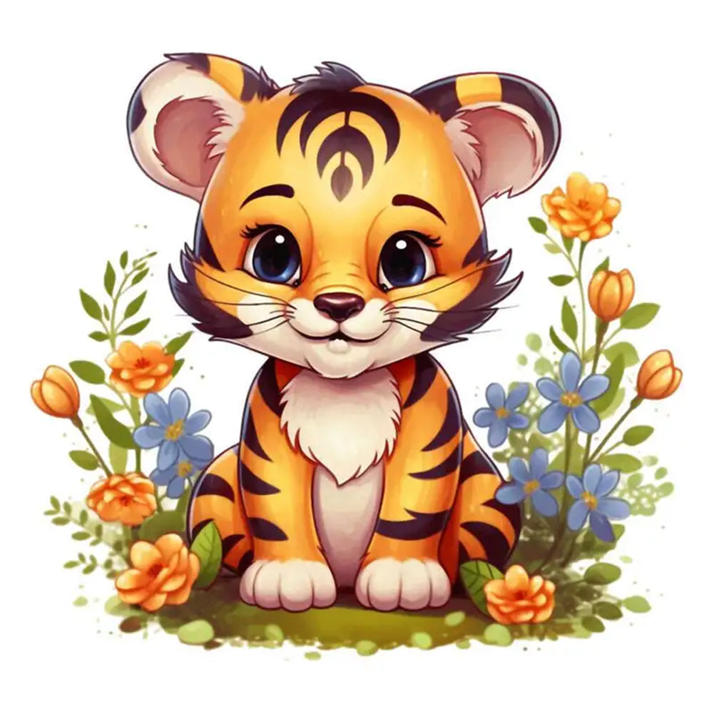 Tiger - Full Round Drill Diamond Painting 30*30CM