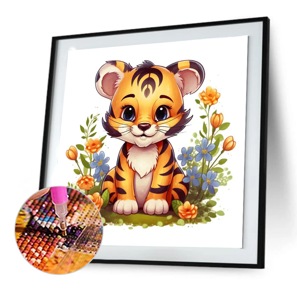 Tiger - Full Round Drill Diamond Painting 30*30CM