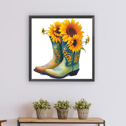 Floral Boots - Full Round Drill Diamond Painting 30*30CM