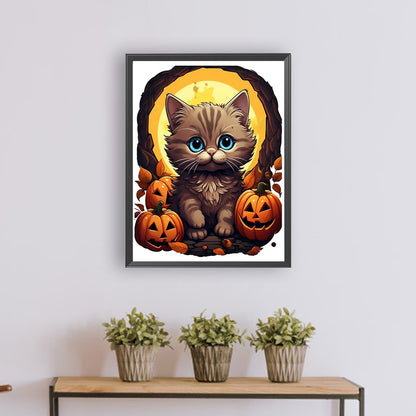 Cat - Full Round Drill Diamond Painting 30*40CM