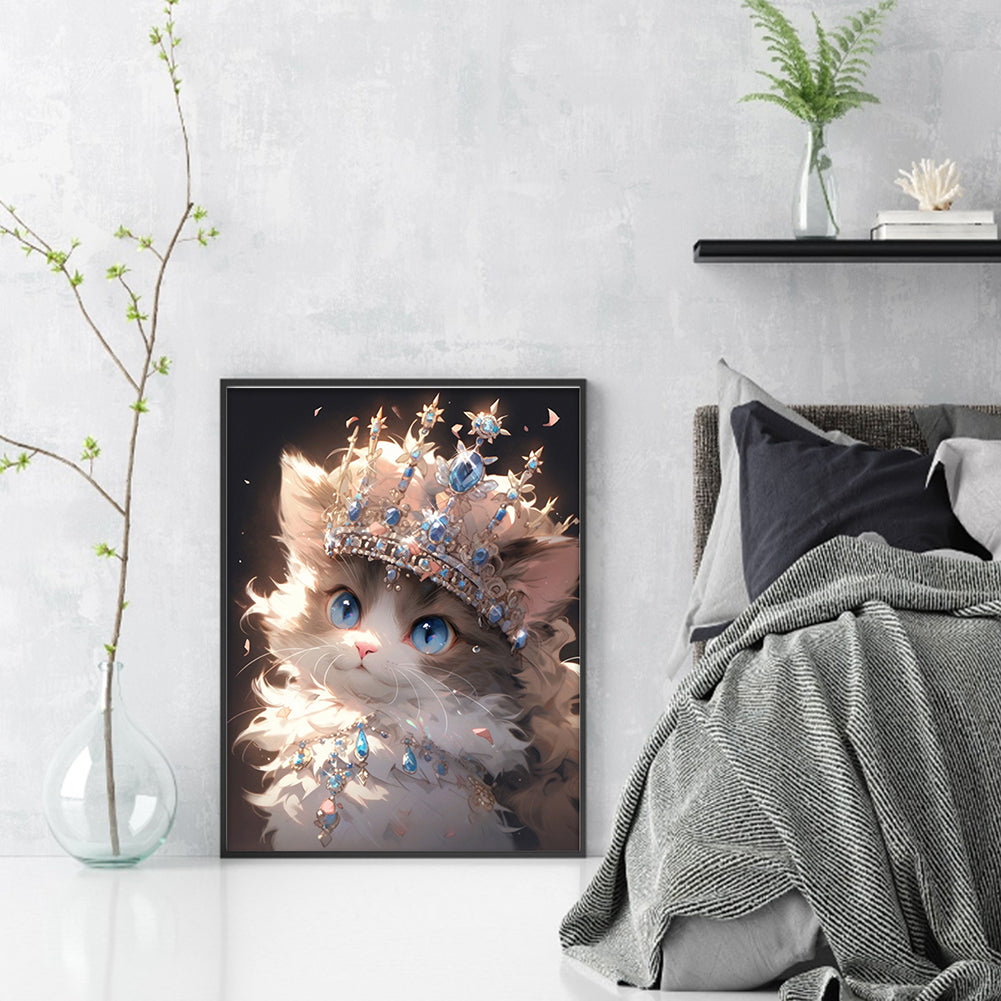 Cat With Crown - 11CT Stamped Cross Stitch 40*53CM