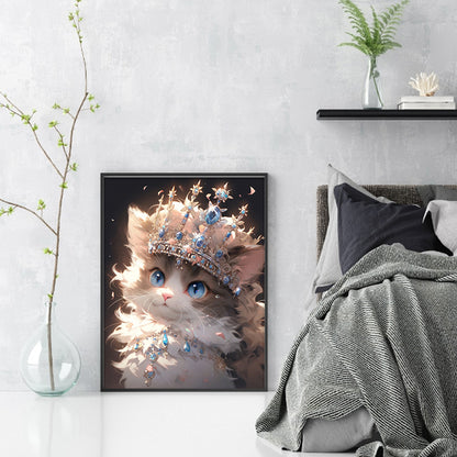 Cat With Crown - 11CT Stamped Cross Stitch 40*53CM