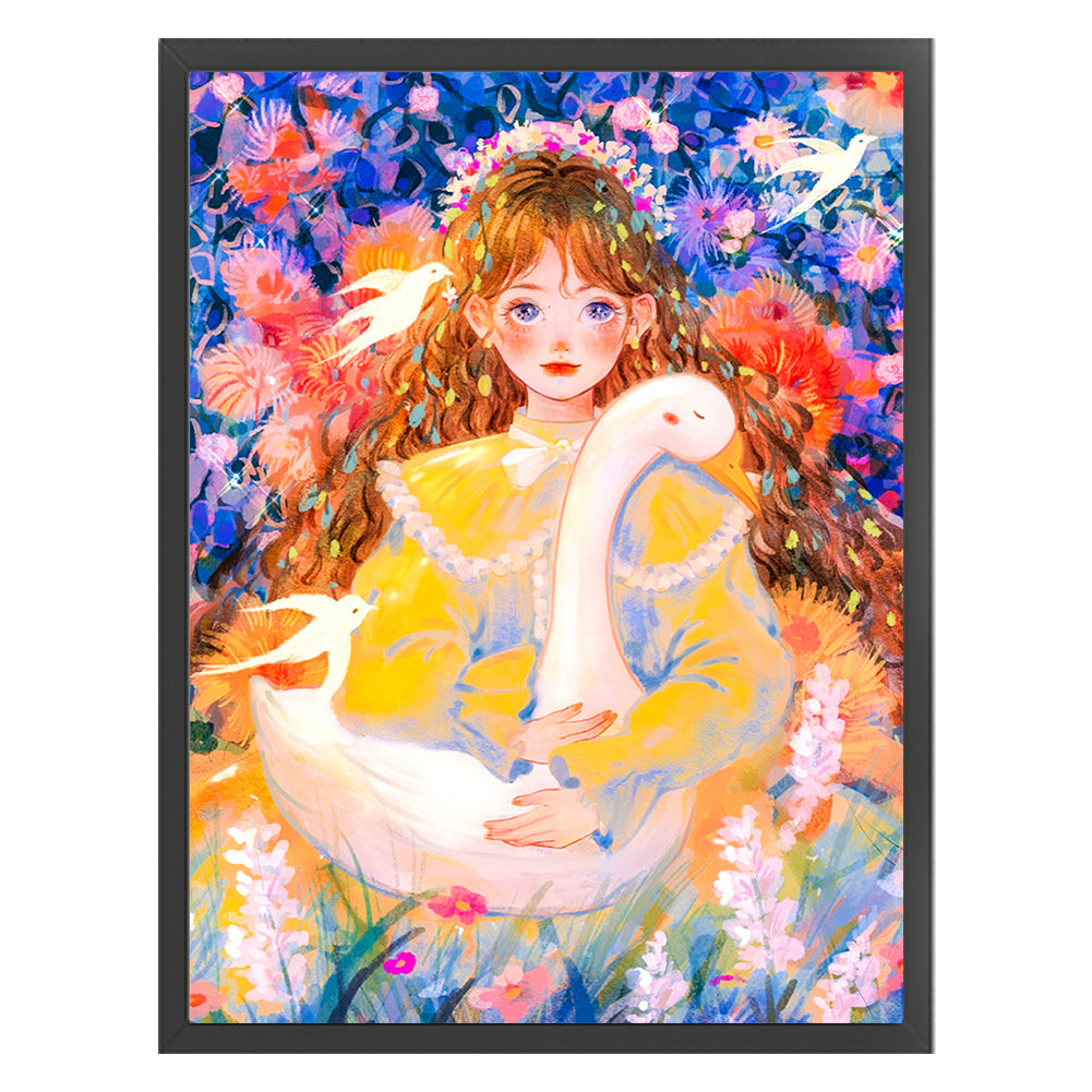 Swan Girl - 11CT Stamped Cross Stitch 40*53CM