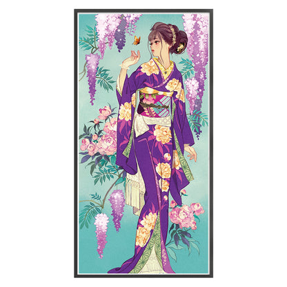 Japanese Woman - 11CT Stamped Cross Stitch 50*100CM