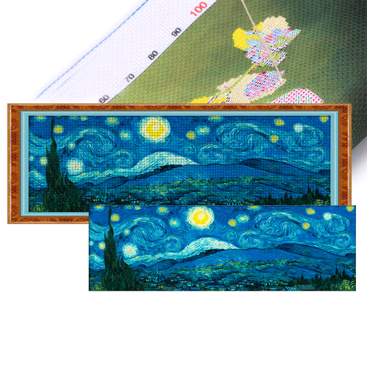 Starry Night Panorama (Van Gogh) - 11CT Stamped Cross Stitch 149*54CM(Joy Sunday)