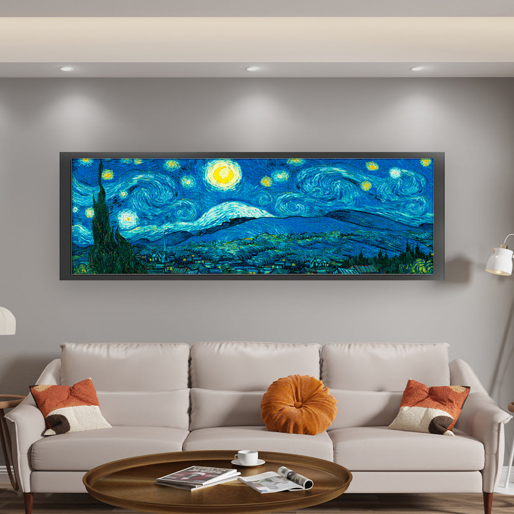 Starry Night Panorama (Van Gogh) - 11CT Stamped Cross Stitch 149*54CM(Joy Sunday)