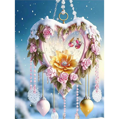 Snow Scene Love Pendant - Full Round Drill Diamond Painting 30*40CM