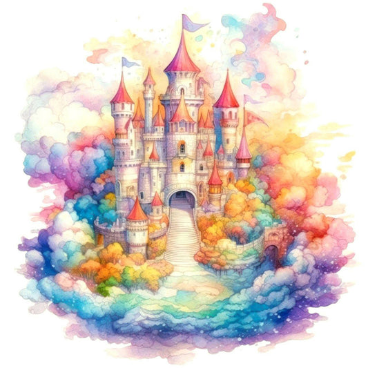 Rainbow Sky Castle - Full Round Drill Diamond Painting 30*30CM