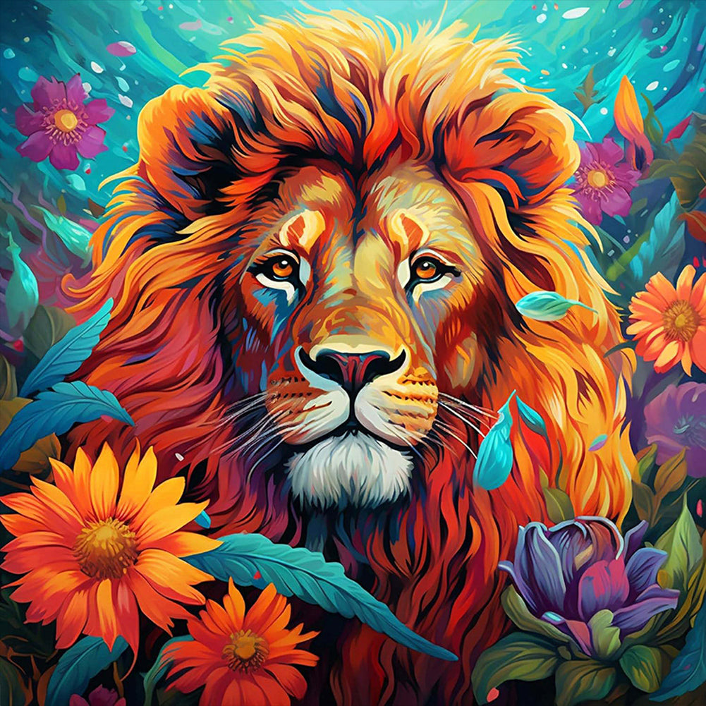 Lion - Full Round Drill Diamond Painting 40*40CM