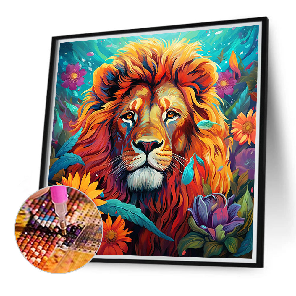 Lion - Full Round Drill Diamond Painting 40*40CM