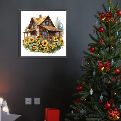 Sunflower Cottage - Full Round Drill Diamond Painting 40*40CM