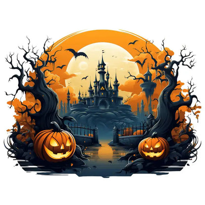 Pumpkin Dark Castle - Full Round Drill Diamond Painting 40*30CM