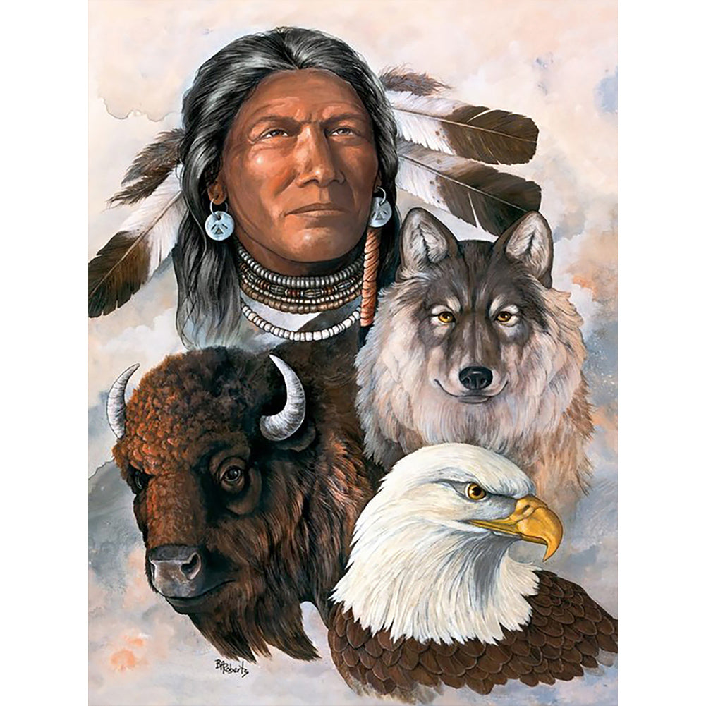 Indian - Full Round Drill Diamond Painting 30*40CM