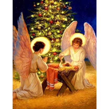 Christmas Tree Angel - Full Square Drill Diamond Painting 30*40CM