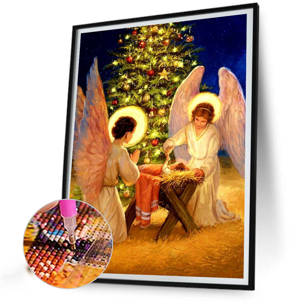 Christmas Tree Angel - Full Square Drill Diamond Painting 30*40CM