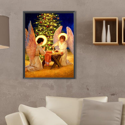 Christmas Tree Angel - Full Square Drill Diamond Painting 30*40CM