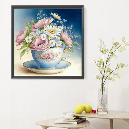 Tea Cup Bouquet - Full Round Drill Diamond Painting 30*30CM