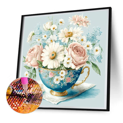 Tea Cup Bouquet - Full Round Drill Diamond Painting 30*30CM