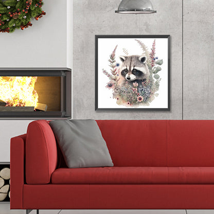 Cartoon Raccoon - Full Round Drill Diamond Painting 30*30CM